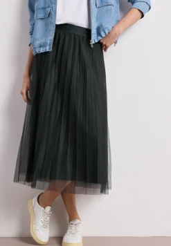 Jupe midi plissée en tulle structuré
