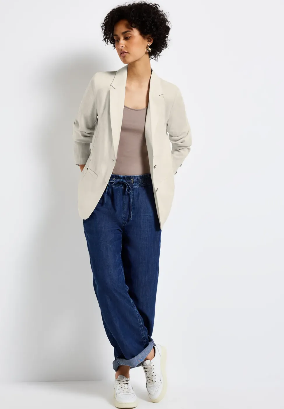 Long blazer en lin