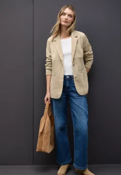 Long blazer en velours côtelé
