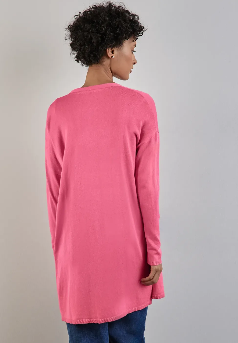Long cardigan en maille fine