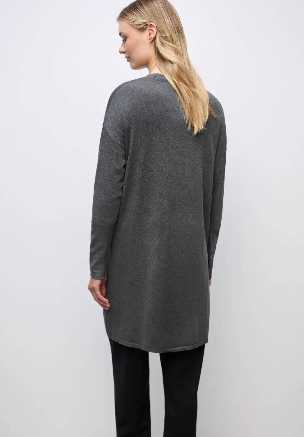 Long cardigan en maille fine