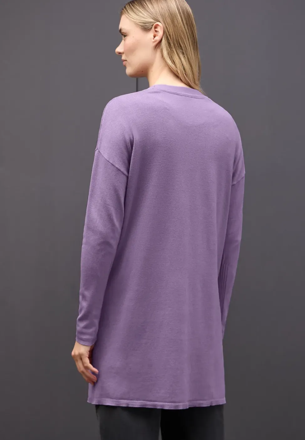 Long cardigan en maille fine