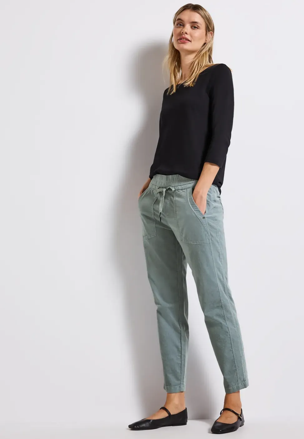 Loose Fit pantalon en velours côtelé