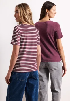 Lot de 2 T-shirts avec encolures arrondies en V
