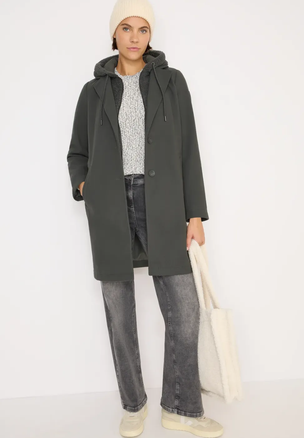 Manteau avec insert teddy
