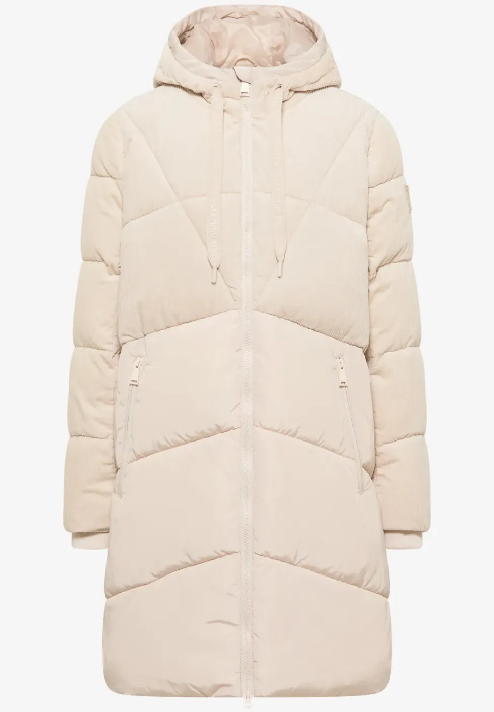 Manteau bouffant avec mélange de velours côtelé