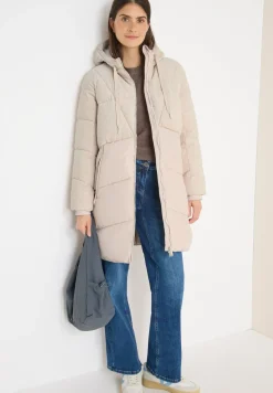 Manteau bouffant avec mélange de velours côtelé