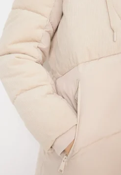 Manteau bouffant avec mélange de velours côtelé