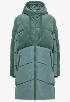 Manteau bouffant avec mélange de velours côtelé