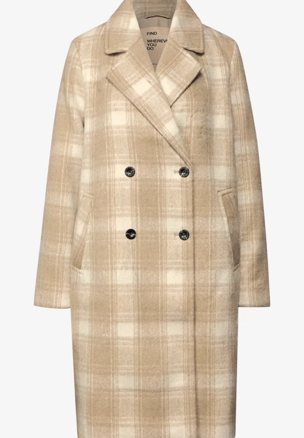 Manteau à carreaux à revers