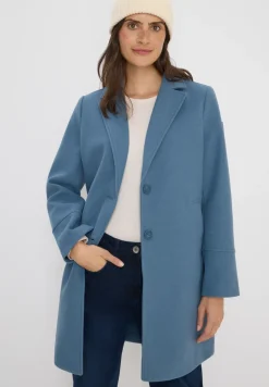 Manteau à revers aspect laine