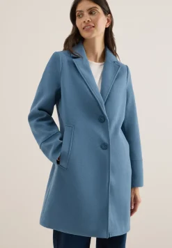 Manteau à revers aspect laine