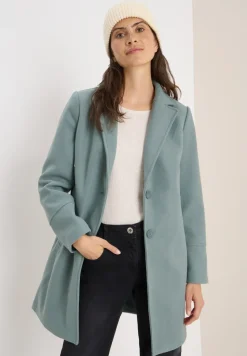 Manteau à revers aspect laine