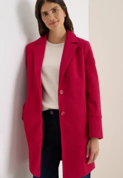 Manteau à revers aspect laine