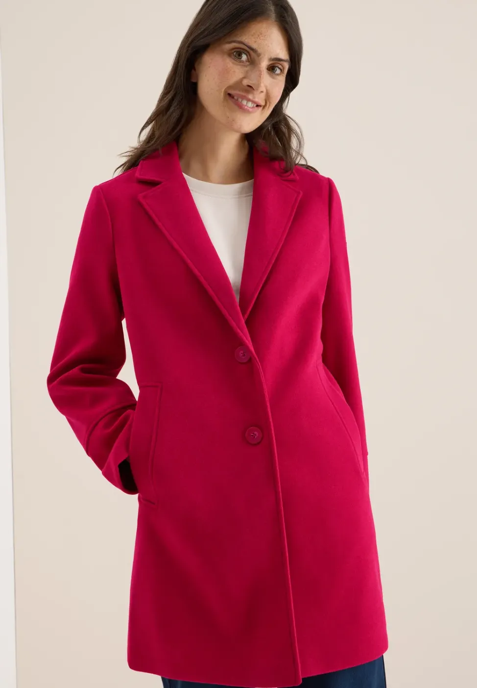 Manteau à revers aspect laine