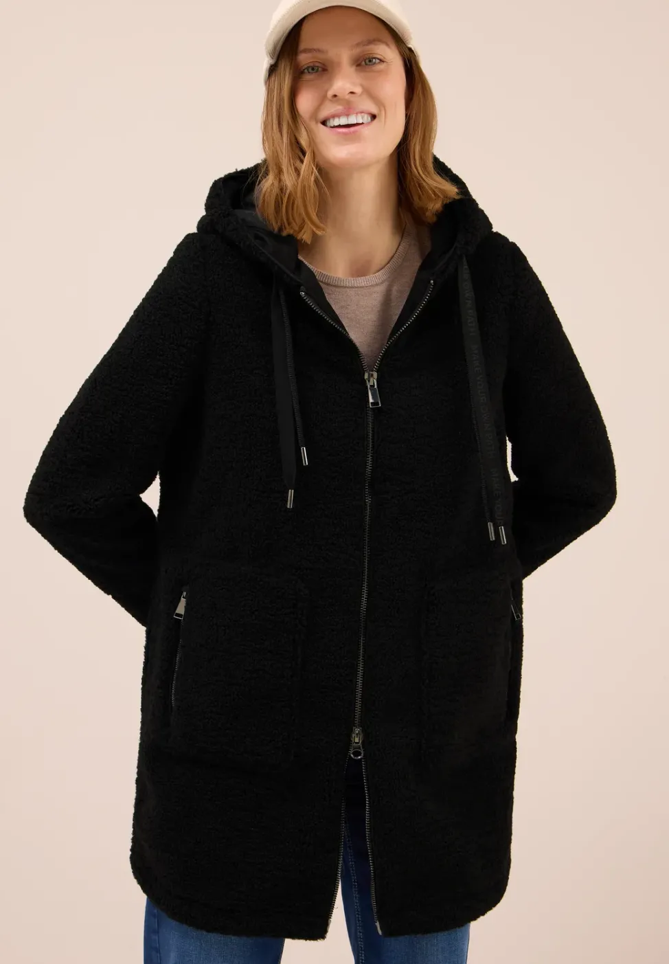 Manteau Teddy avec capuche