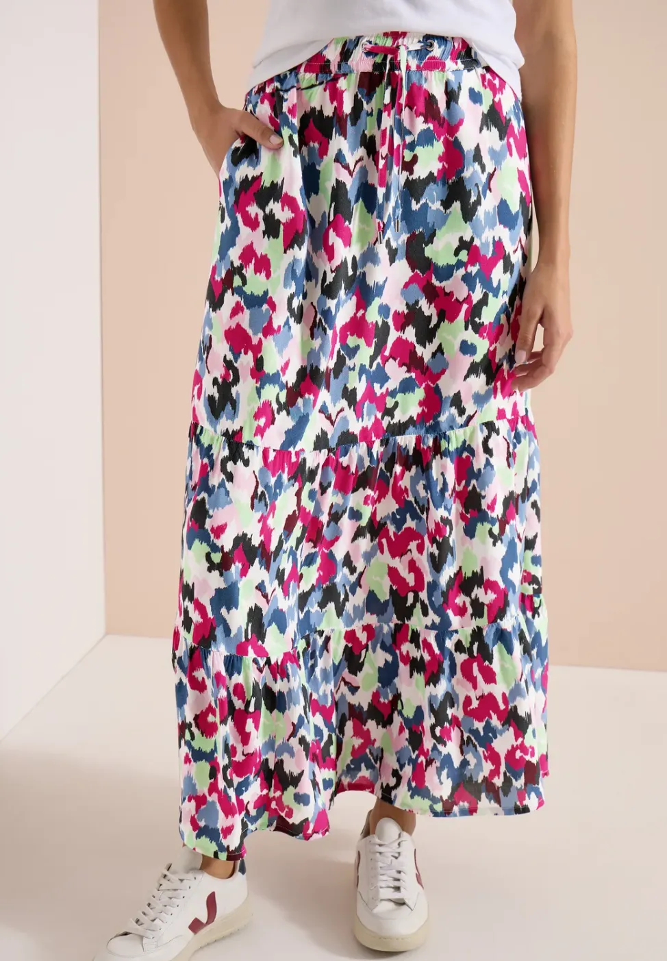 Maxi-jupe avec motif graphique