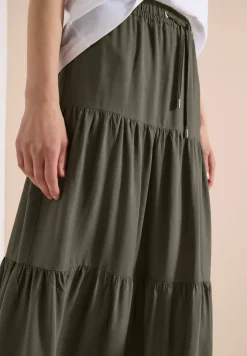 Maxi-jupe avec volants et élastique à la taille