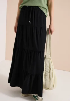 Maxi-jupe avec volants et élastique à la taille