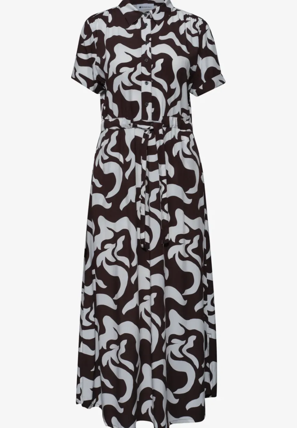 Maxi-robe à col chemise et imprimé