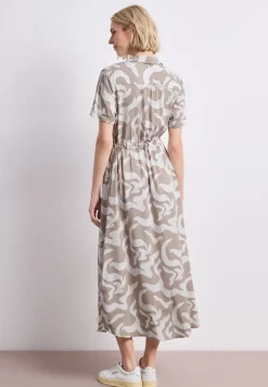 Maxi-robe à col chemise et imprimé