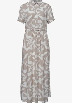 Maxi-robe à col chemise et imprimé