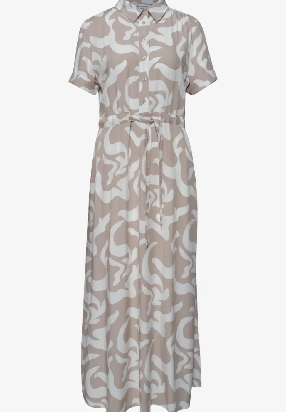 Maxi-robe à col chemise et imprimé