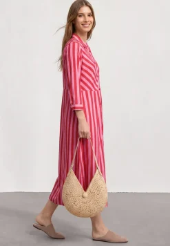 Maxi-robe à col chemise et imprimé