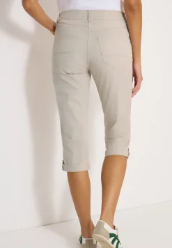 Mid Waist Slim Leg pantalon avec turn-up