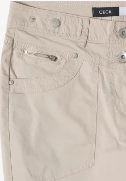 Mid Waist Slim Leg pantalon avec turn-up