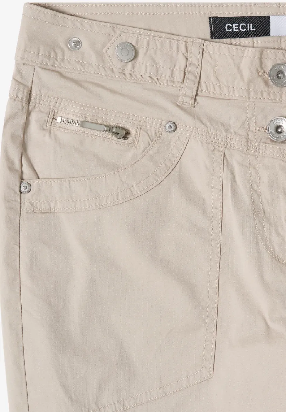 Mid Waist Slim Leg pantalon avec turn-up