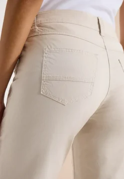Mid Waist Slim Leg pantalon avec turn-up