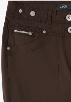 Mid Waist Slim Leg pantalon avec turn-up