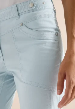 Mid Waist Slim Leg pantalon avec turn-up