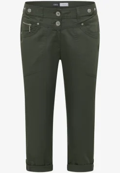 Mid Waist Slim Leg pantalon avec turn-up