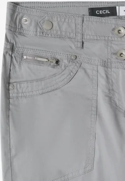 Mid Waist Slim Leg pantalon avec turn-up