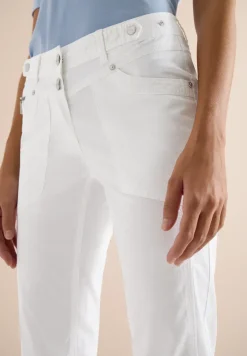 Mid Waist Slim Leg pantalon avec turn-up