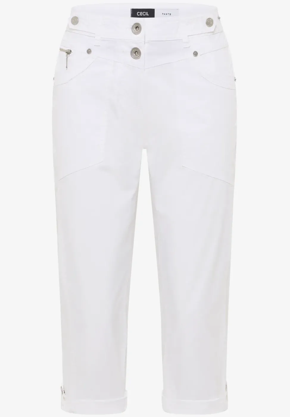 Mid Waist Slim Leg pantalon avec turn-up