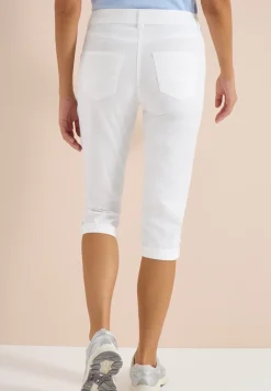 Mid Waist Slim Leg pantalon avec turn-up