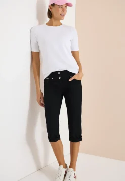 Mid Waist Slim Leg pantalon avec turn-up