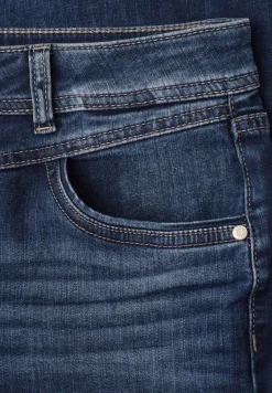 Mid Waist Straight Leg Jeans en coupe casual