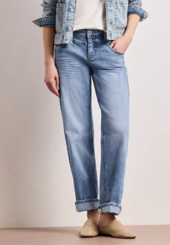 Mid Waist Straight Leg Jeans en coupe casual