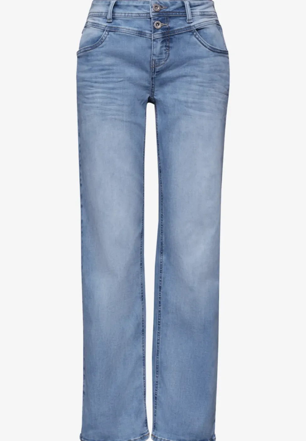 Mid Waist Straight Leg Jeans en coupe casual