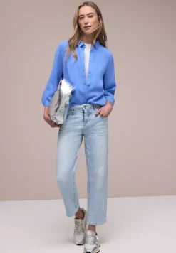 Mid Waist Straight Leg Jeans en coupe casual