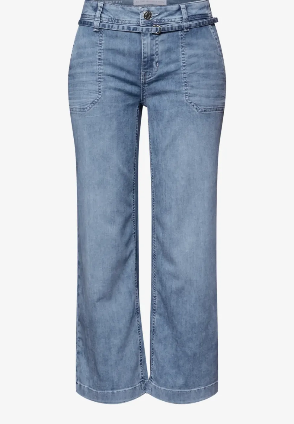 Mid Waist Wide Leg Jeans en Loose Fit