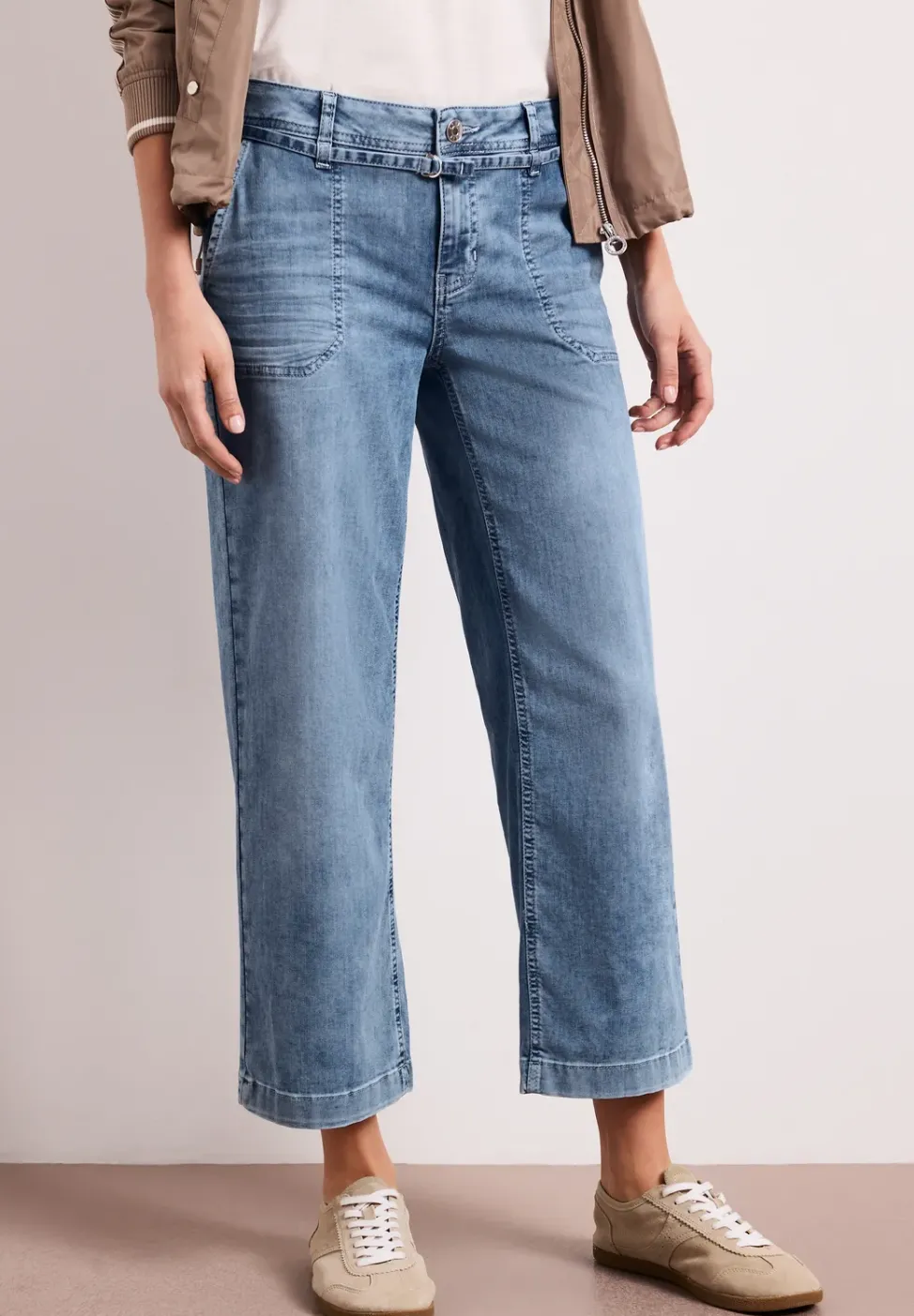 Mid Waist Wide Leg Jeans en Loose Fit