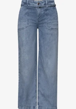 Mid Waist Wide Leg Jeans à rayures