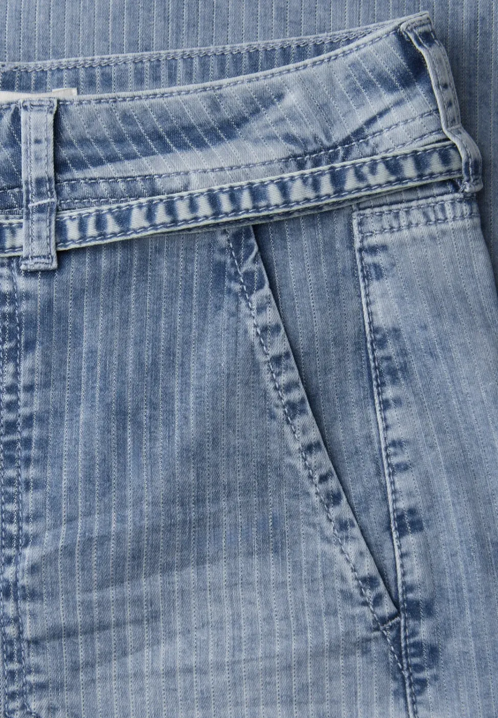 Mid Waist Wide Leg Jeans à rayures