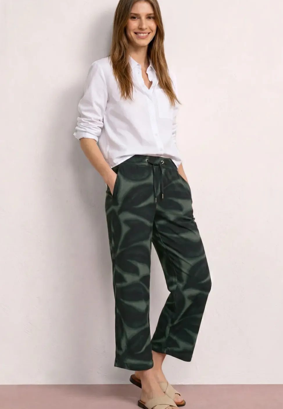 Pantalon coupe large en style ample à imprimé