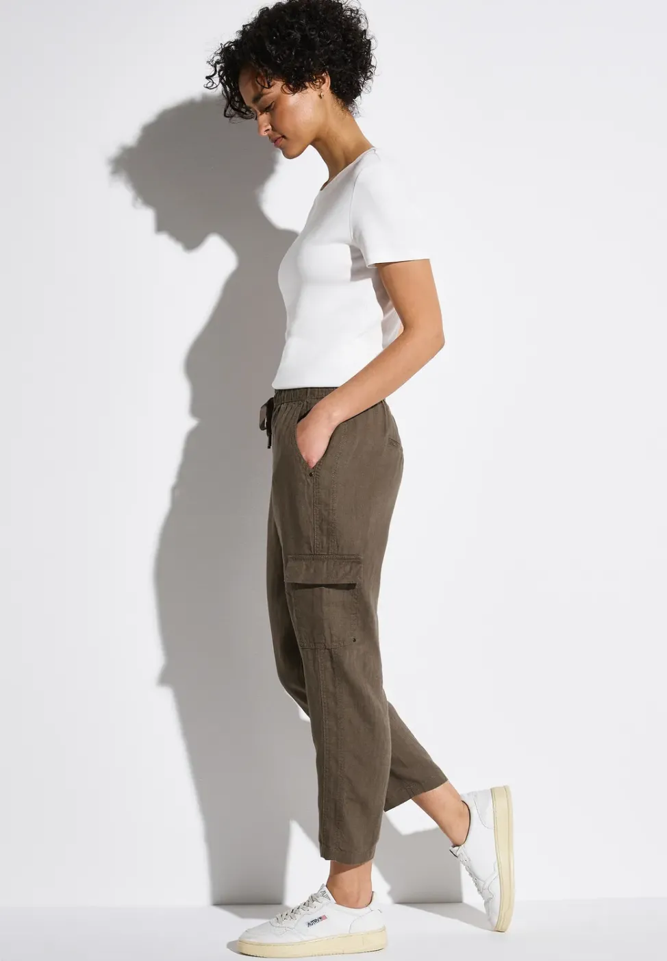 Pantalon en lin au look cargo
